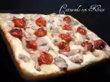 Receta Focaccia con tomates cherry confitados, panceta y albahaca