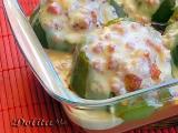 Receta Pimientos rellenos de carne con bechamel