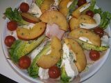 Receta Ensalada de nectarina, mozzarella y pavo.