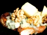 Receta Tostadas con queso gorgonzola, nueces y pera