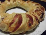 Receta Rosca hojaldrada de jamón y queso