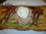 Receta Ensalada de escalivada sobre cama de hojaldre