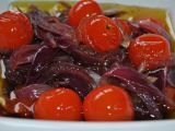 Receta Cebolla morada y tomatitos cherrys confitados