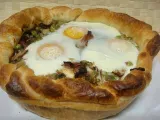 Receta Tartaleta rústica de guisantes, jamón y huevos