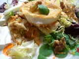 Receta Ensalada de queso de cabra a la plancha con pollo y almendras