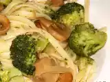 Receta Cocina para estudiantes: tallarines con brécol y champiñones