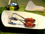 Receta Tomate confitado con virutas de jamón ibérico al aroma de orégan