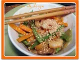 Receta Wok de verduras y gambas