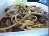 Receta Spaguetti con berenjena y cebolla al oleo