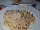 Receta Spaguettis con crema de mascarpone y jamon