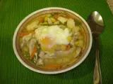 Receta Sopa de pollo con huevo escalfado