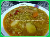 Receta Soja verde con beicon y chistorra olla gm d