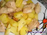 Receta Revuelto de pollo y patatas al ajo cabañil