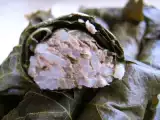 Receta Hojas de parra rellenas - stuffed grape vine leaves (dolmas)