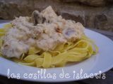 Receta Tallarines con champiñones y queso brie