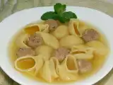 Receta Sopa de galets con albóndigas