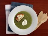 Receta Crema verde con croutons de queso de cabra