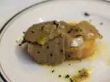 Receta Montado de queso brie con lascas de foie trufado