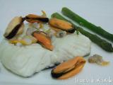 Receta Bacalao al vapor con mejillones y berberechos