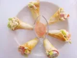 Receta Cucuruchos salados con salsa rosa