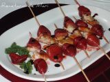 Receta Brocheta mixta de langostino y fresas