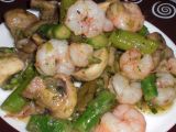 Receta Salteado de gambas con champiñones