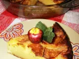 Receta Pastel de natillas y manzana con ram