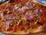 Receta Pizza de camagrocs y jamón serrano