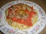 Receta Espagueti con bonito y tomate