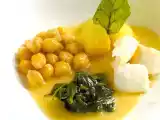 Receta Garbanzos con espinacas y bacalao al orio