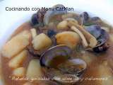 Receta Patatas guisadas con almejas y calamares
