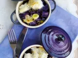 Receta Mini Cocottes de merluza con patatas violetas