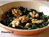 Receta Espinacas salteadas con nueces