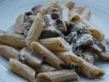 Receta Penne rigate con salsa de champiñones