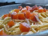 Receta Espaguetis con salmón marinado casero