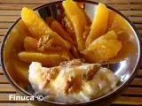Receta Naranja con nata y nueces