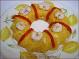 Receta Corona de merluza y gambas