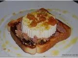 Receta Tostá de patés y queso fresco con crema de membrillo y pistachos