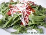 Receta Tagliatelle de espinacas con tomate thermomix