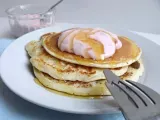 Receta Pancakes con yogurt de fresa y miel
