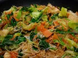 Receta Fideos de arroz con verduras