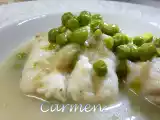 Receta Merluza con guisantes