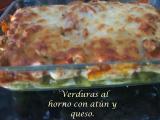 Receta Verduras al horno con atún y queso.