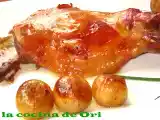 Receta Paletilla de cordero asada con cebollitas francesas