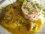Receta Pollo curry- frutos secos-platanos