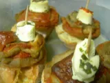 Receta Pincho de berenjena asada con tomate y queso