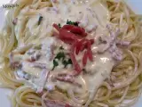 Receta Espaguetis con salsa carbonara e hilos de jamón curado espuña
