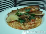 Receta Arroz meloso con salteado de boletus y navajas