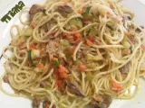 Receta Espaguetis con melva y verduras