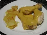 Receta Jamoncitos de pollo a la naranja con patatas panaderas